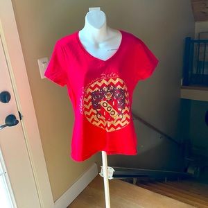 Alpha Gamma Delta red crest shirt